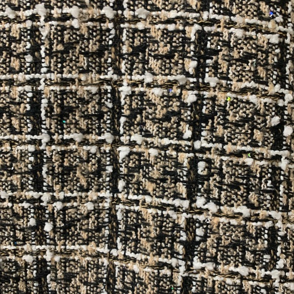 Creme / Tan, Black and White Plaid Tweed Mix Color Fur Cape - Picture 10 of 17